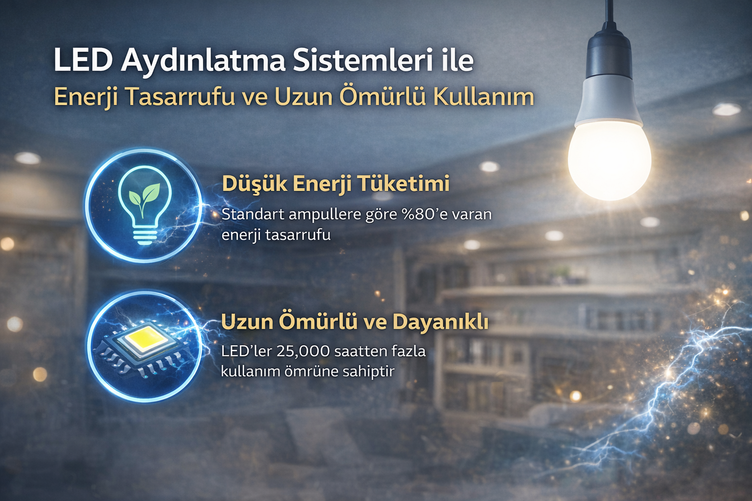 LED Aydınlatma Sistemleri ile Enerji Tasarrufu ve Uzun Ömürlü Kullanım